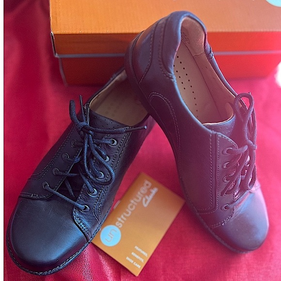 ❤️❤️ Unstructured by Clark’s Black Leather Lace Up Loafer “NWT” ❤️❤️ - Picture 10 of 10